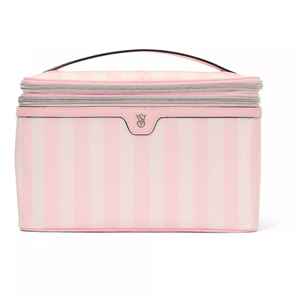 Victoria's Secret Handbags - Victoria's Secret Pink Striped Cosmetic Bag